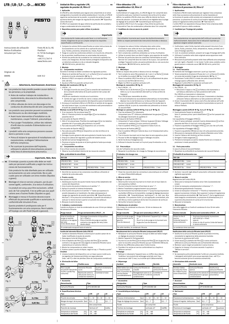 Lfr-/lr-/lf-…-d-…-micro | Festo Регуляторы давления LRS User Manual | Page 2 / 2