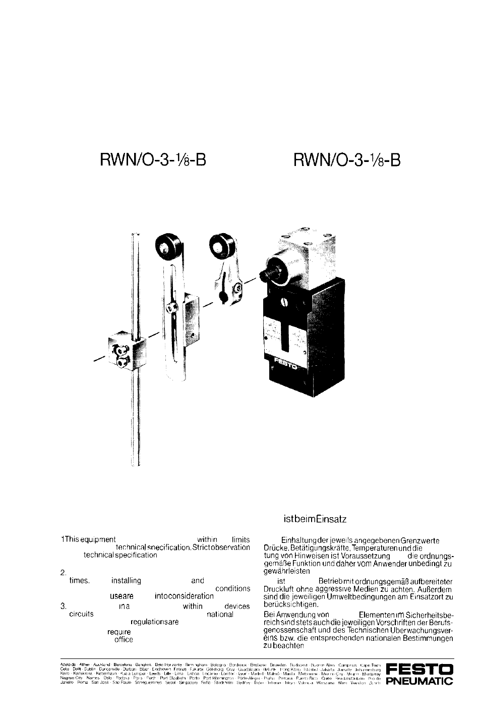 Festo Распределители с резьбой G1/8 User Manual | 5 pages