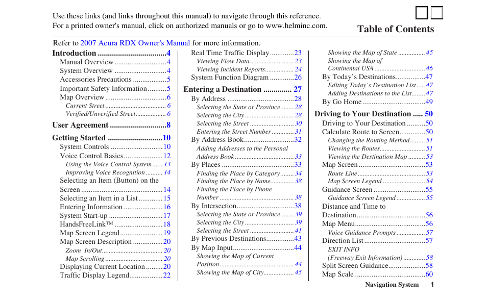 Acura 2007 RDX User Manual | 3 pages