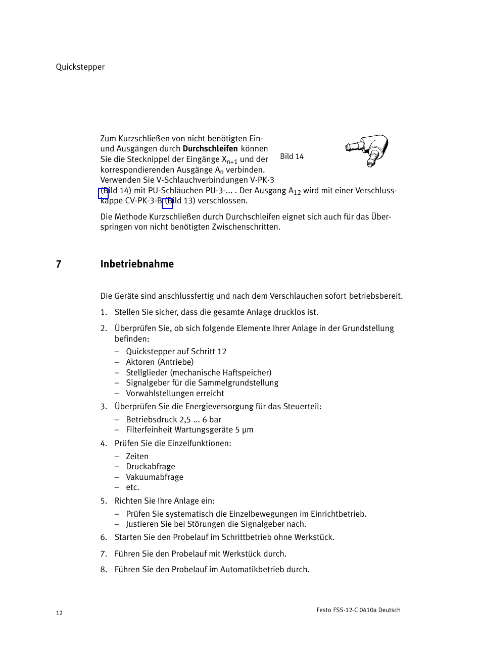7 inbetriebnahme, Bild, 7inbetriebnahme | Festo Quickstepper FSS User Manual | Page 12 / 100