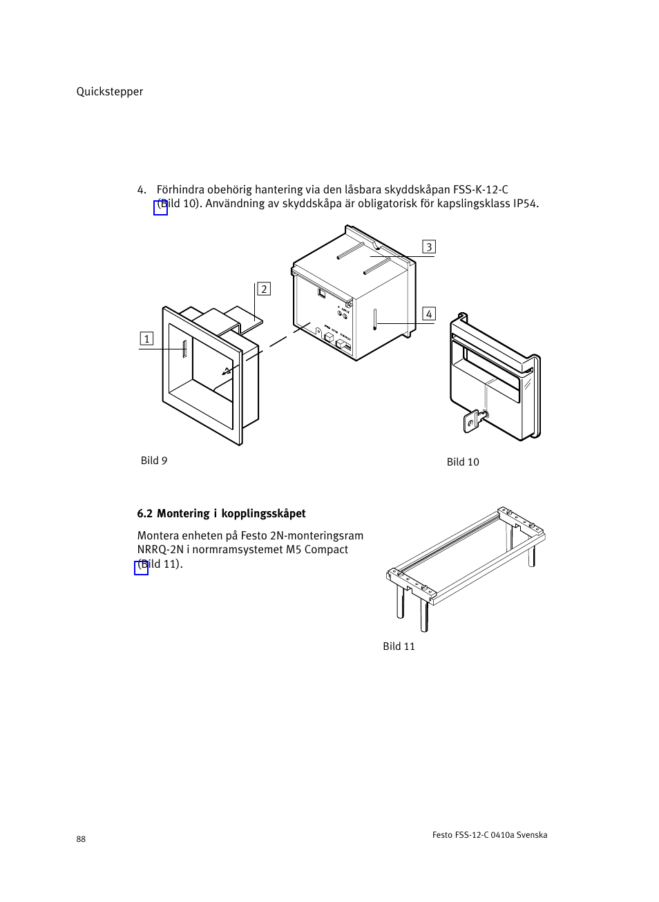 2 montering i kopplingsskåpet | Festo Quickstepper FSS User Manual | Page 88 / 100