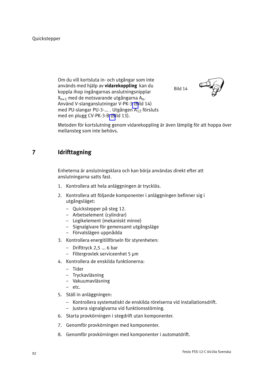 7 idrifttagning, Bild, 7idrifttagning | Festo Quickstepper FSS User Manual | Page 92 / 100