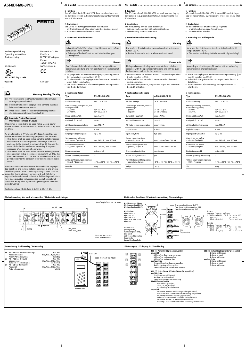 Festo Компоненты AS interface User Manual | 2 pages