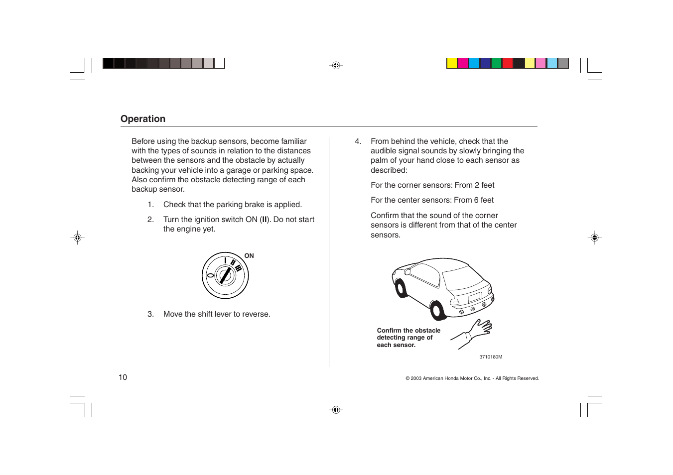 Acura Backup Sensors 08V67-SEP-2000-81 User Manual | Page 10 / 16