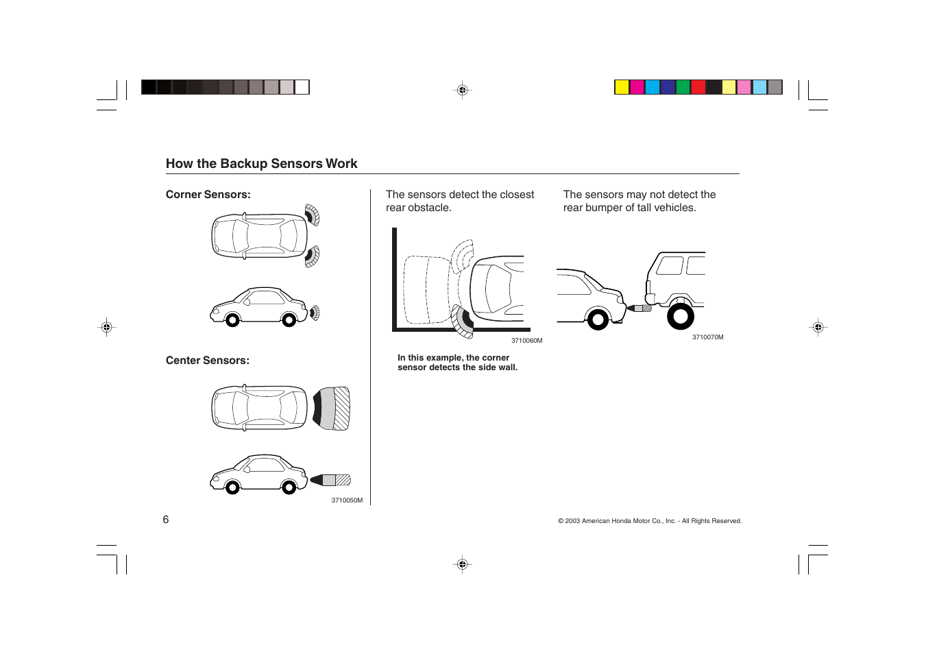 How the backup sensors work | Acura Backup Sensors 08V67-SEP-2000-81 User Manual | Page 6 / 16