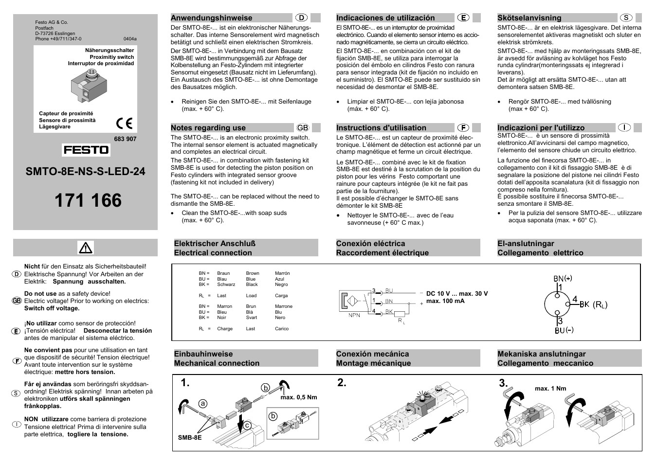 Festo SMTO-8E-NS-S-LED-24 User Manual | 2 pages