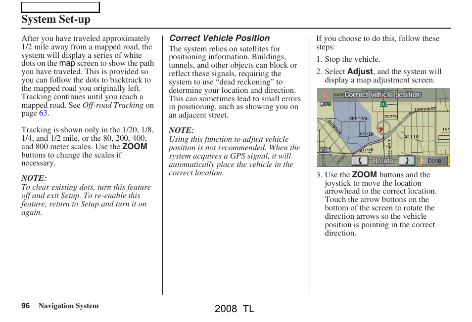 System set-up, 2008 tl | Acura 2008 TL User Manual | Page 96 / 152