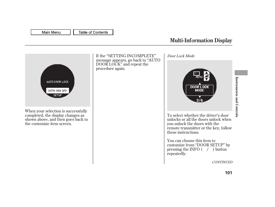 Multi-information display, 2010 tsx | Acura 2010 TSX User Manual | Page 104 / 524