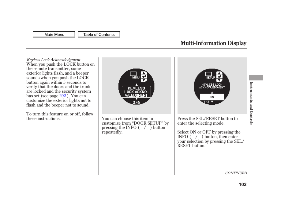 Multi-information display, 2010 tsx | Acura 2010 TSX User Manual | Page 106 / 524