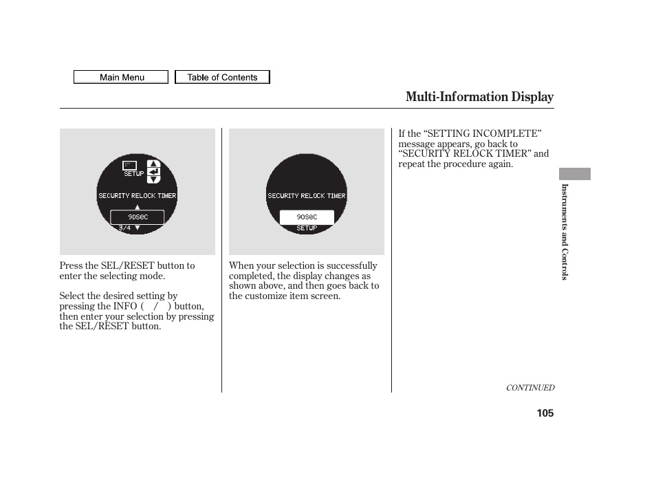 Multi-information display, 2010 tsx | Acura 2010 TSX User Manual | Page 108 / 524