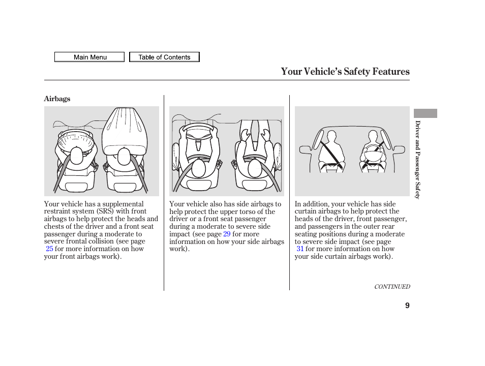 Your vehicle’s safety features, 2010 tsx | Acura 2010 TSX User Manual | Page 12 / 524