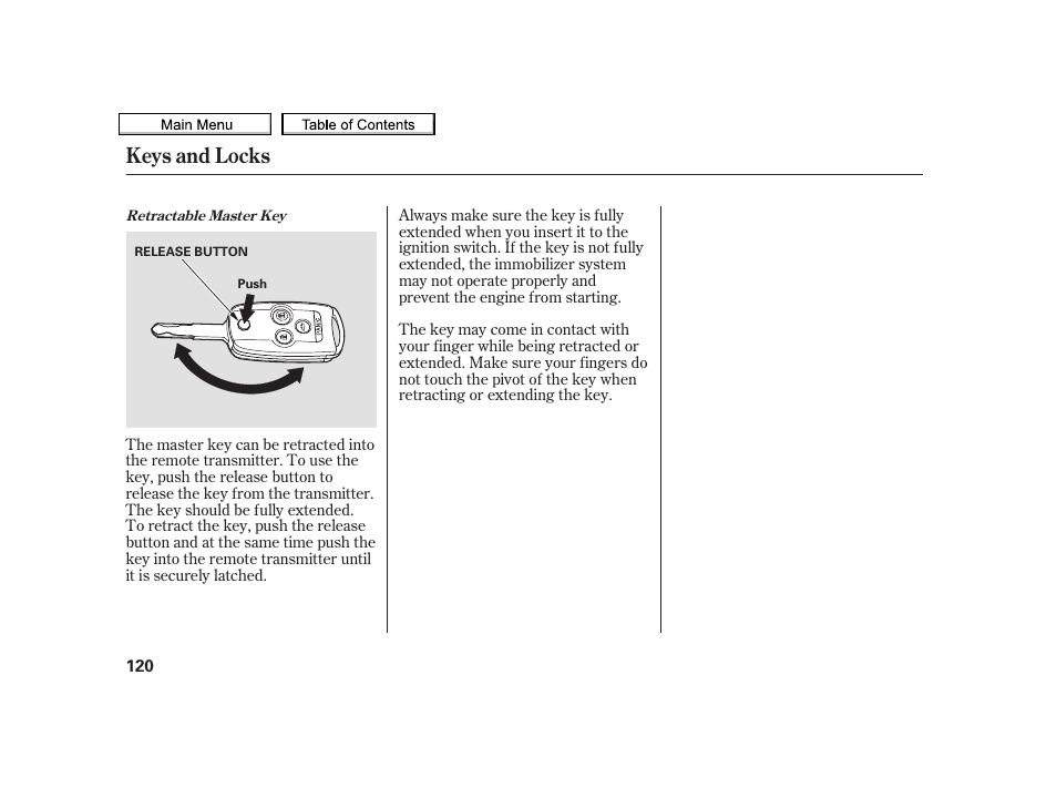 Keys and locks | Acura 2010 TSX User Manual | Page 123 / 524