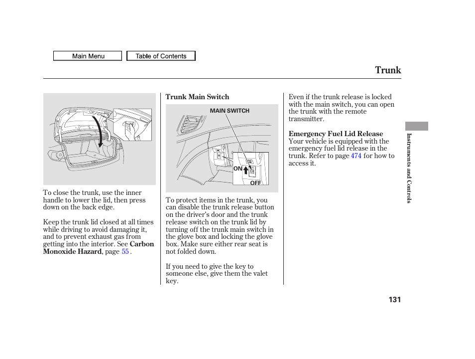 Trunk, 2010 tsx | Acura 2010 TSX User Manual | Page 134 / 524