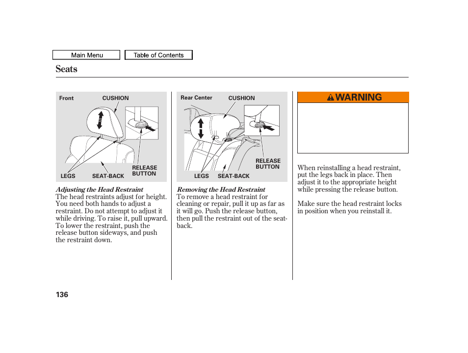 Seats, 2010 tsx | Acura 2010 TSX User Manual | Page 139 / 524