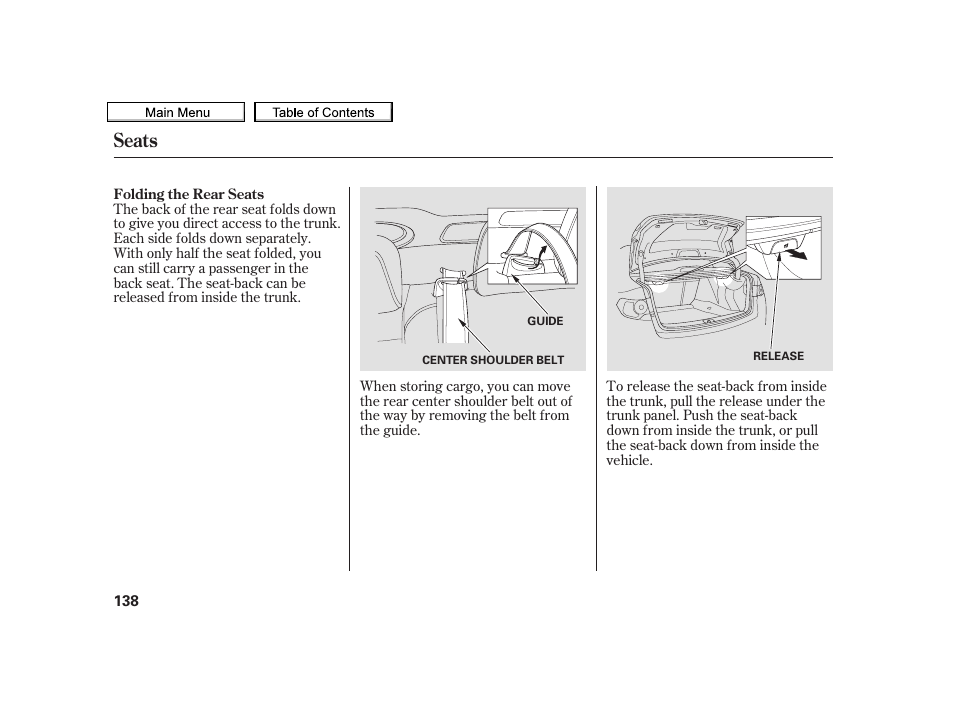 Seats | Acura 2010 TSX User Manual | Page 141 / 524