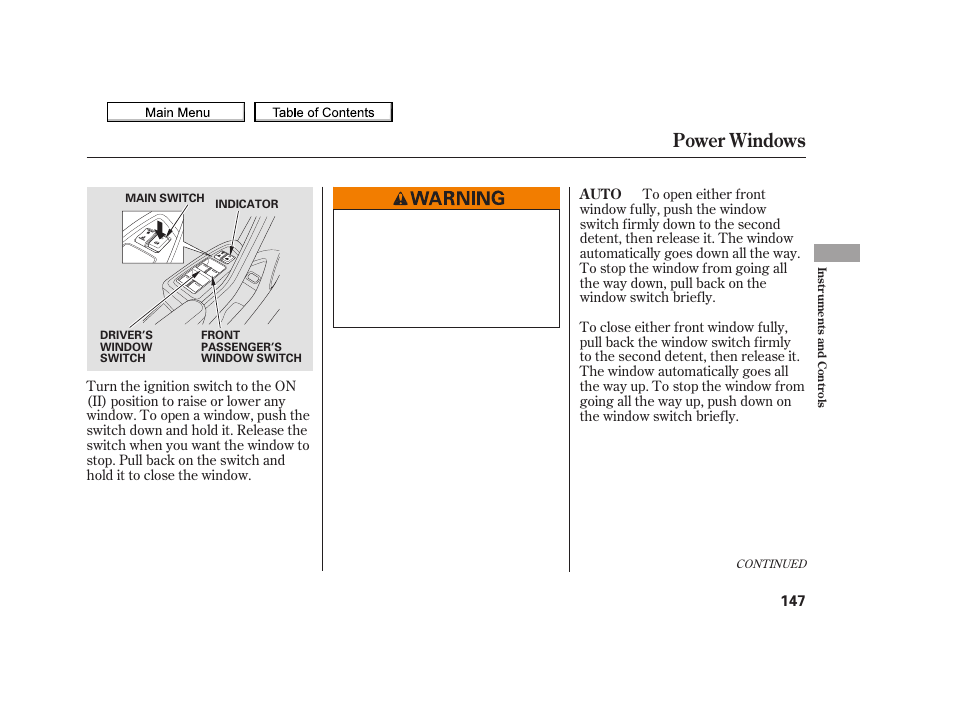 Power windows, 2010 tsx | Acura 2010 TSX User Manual | Page 150 / 524
