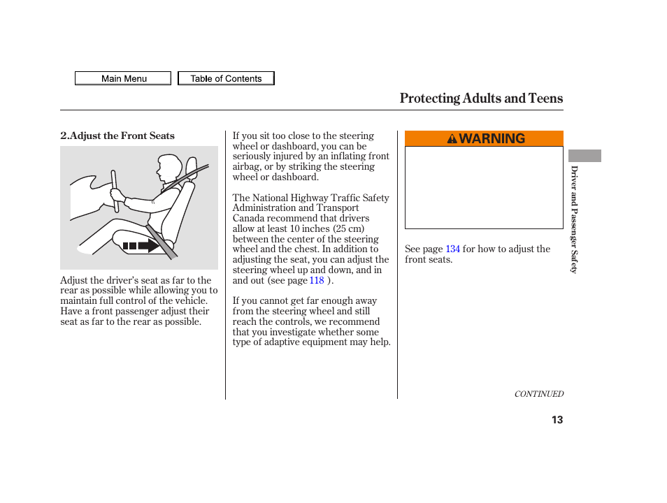 Protecting adults and teens, 2010 tsx | Acura 2010 TSX User Manual | Page 16 / 524