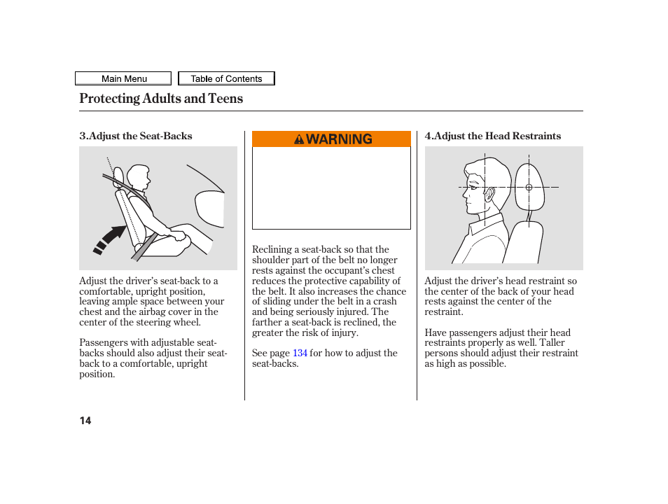 Protecting adults and teens | Acura 2010 TSX User Manual | Page 17 / 524