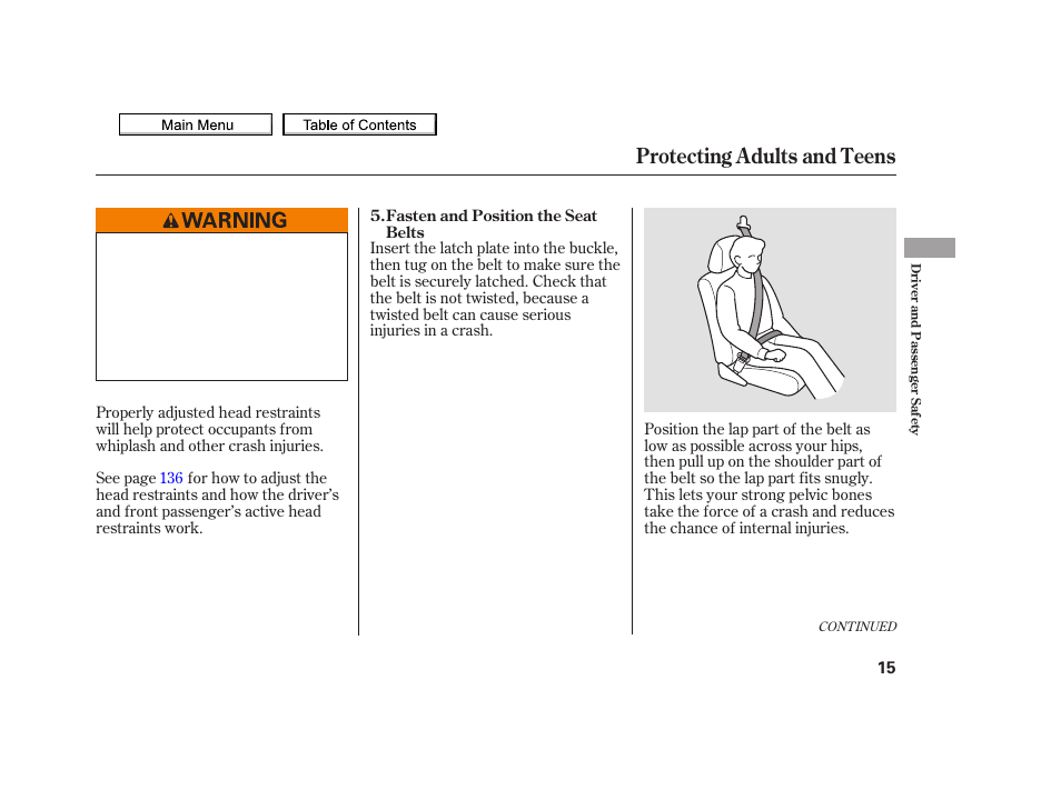 Protecting adults and teens, 2010 tsx | Acura 2010 TSX User Manual | Page 18 / 524