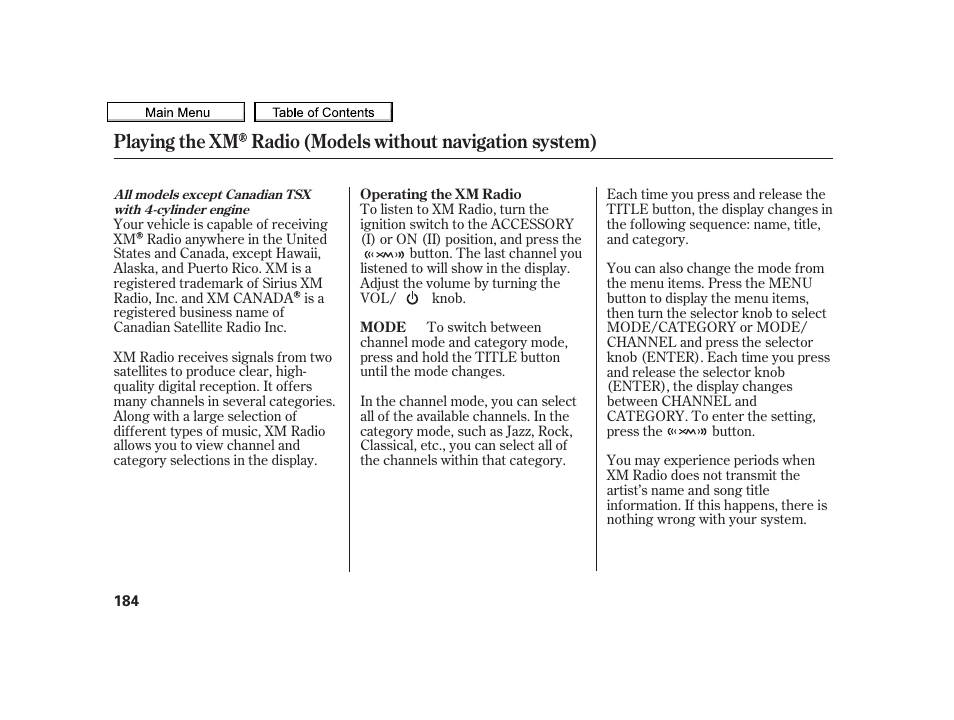 Acura 2010 TSX User Manual | Page 187 / 524