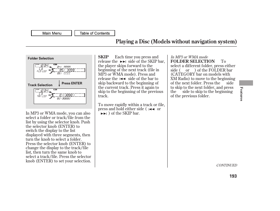 Playing a disc (models without navigation system), 2010 tsx | Acura 2010 TSX User Manual | Page 196 / 524