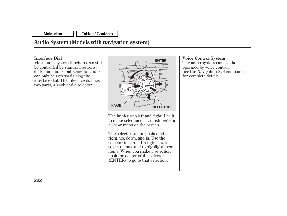 Audio system (models with navigation system) | Acura 2010 TSX User Manual | Page 225 / 524