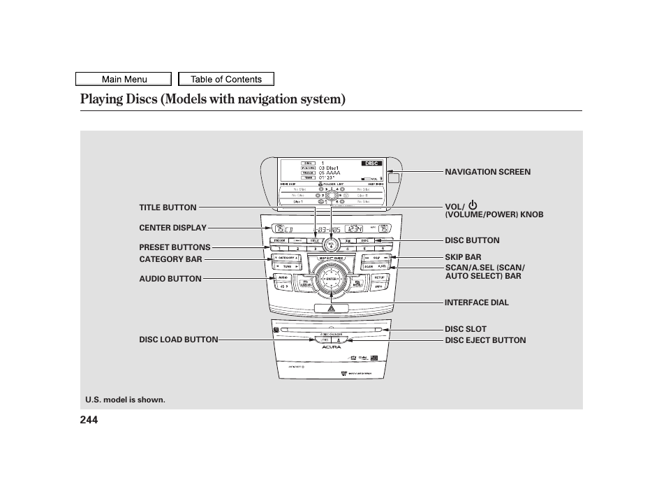 Playing discs (models with navigation system), 2010 tsx | Acura 2010 TSX User Manual | Page 247 / 524