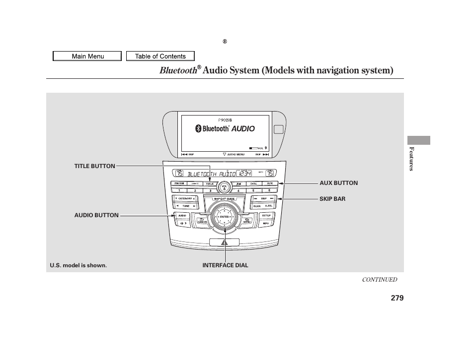 Audio system (models with navigation system), Bluetooth, 2010 tsx | Acura 2010 TSX User Manual | Page 282 / 524