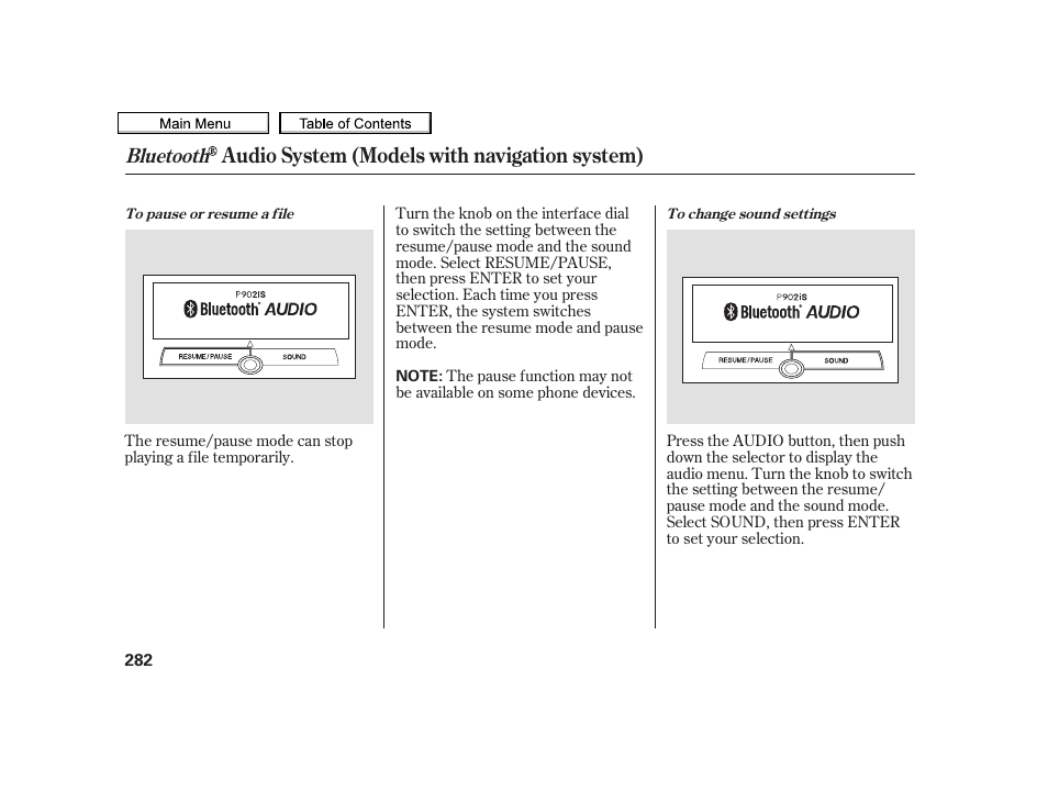 Audio system (models with navigation system) | Acura 2010 TSX User Manual | Page 285 / 524