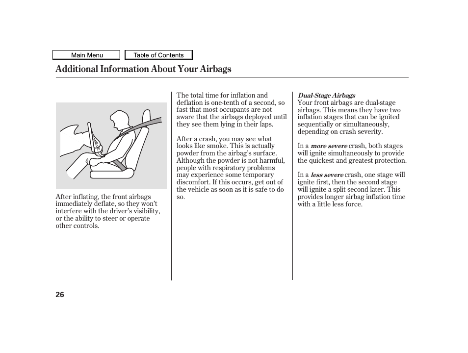 Additional information about your airbags | Acura 2010 TSX User Manual | Page 29 / 524