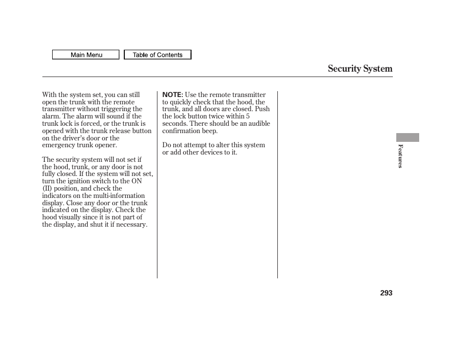 Security system | Acura 2010 TSX User Manual | Page 296 / 524