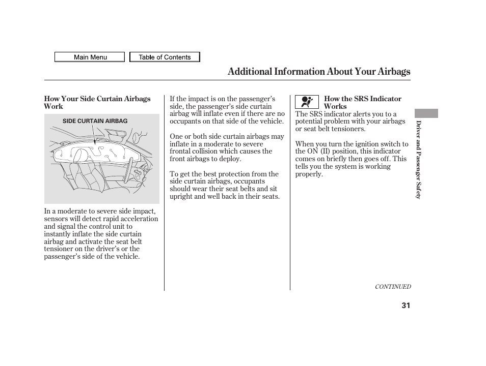 Additional information about your airbags, 2010 tsx | Acura 2010 TSX User Manual | Page 34 / 524