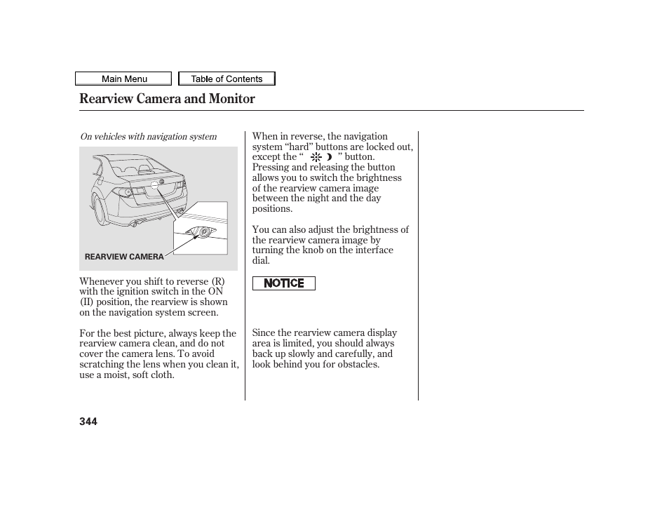 Rearview camera and monitor | Acura 2010 TSX User Manual | Page 347 / 524