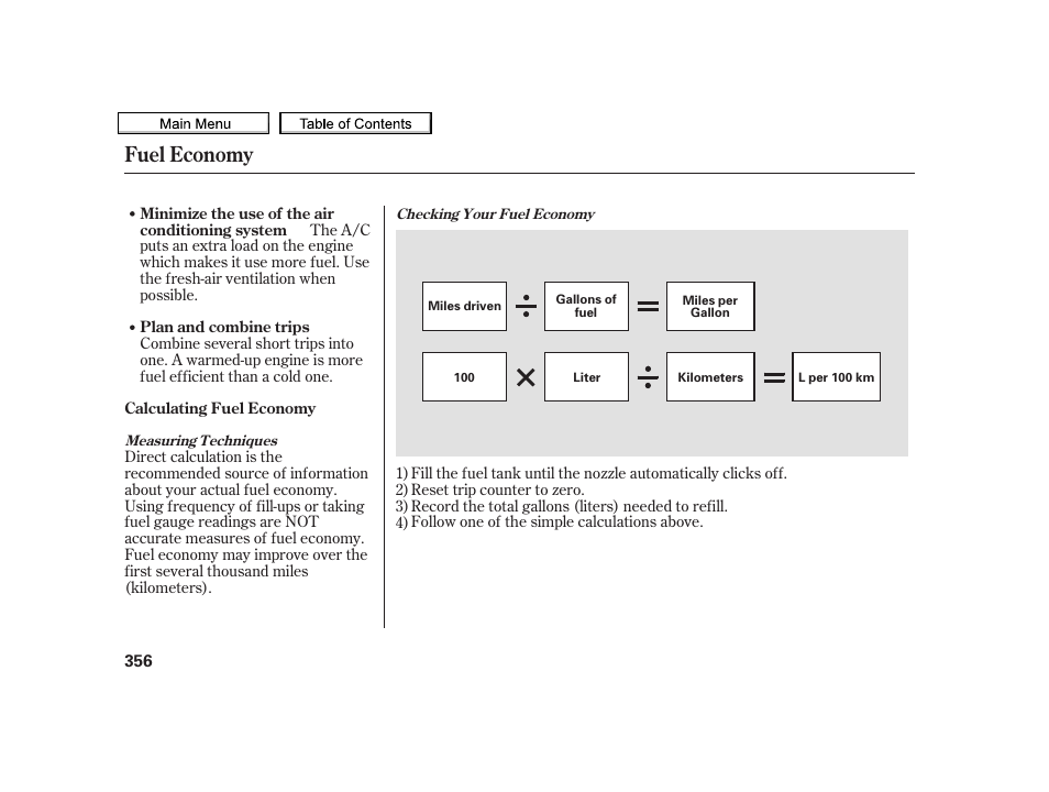 Fuel economy, 2010 tsx | Acura 2010 TSX User Manual | Page 359 / 524