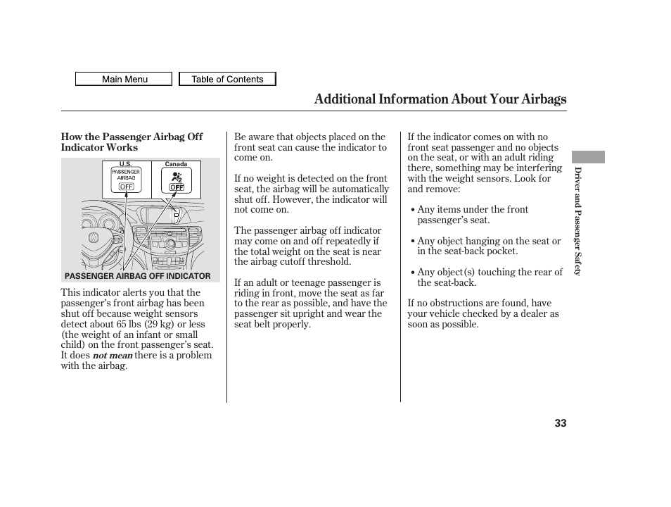Additional information about your airbags, 2010 tsx | Acura 2010 TSX User Manual | Page 36 / 524
