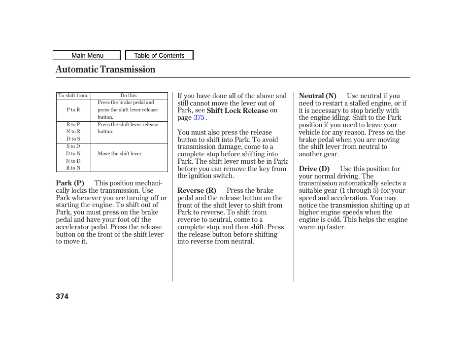 Automatic transmission, 2010 tsx | Acura 2010 TSX User Manual | Page 377 / 524