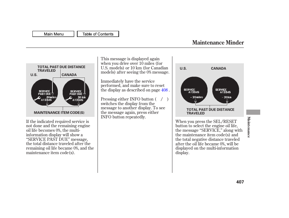 Maintenance minder, 2010 tsx | Acura 2010 TSX User Manual | Page 410 / 524