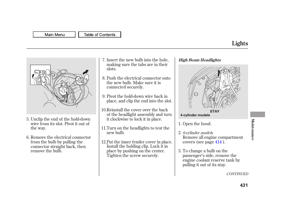 Lights | Acura 2010 TSX User Manual | Page 434 / 524