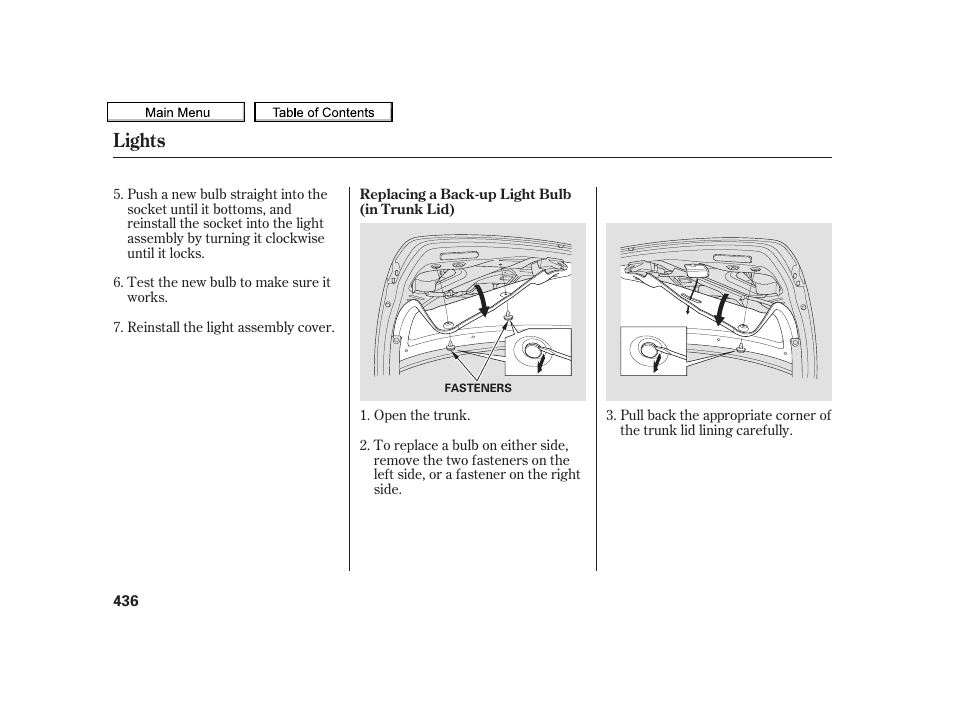 Lights | Acura 2010 TSX User Manual | Page 439 / 524