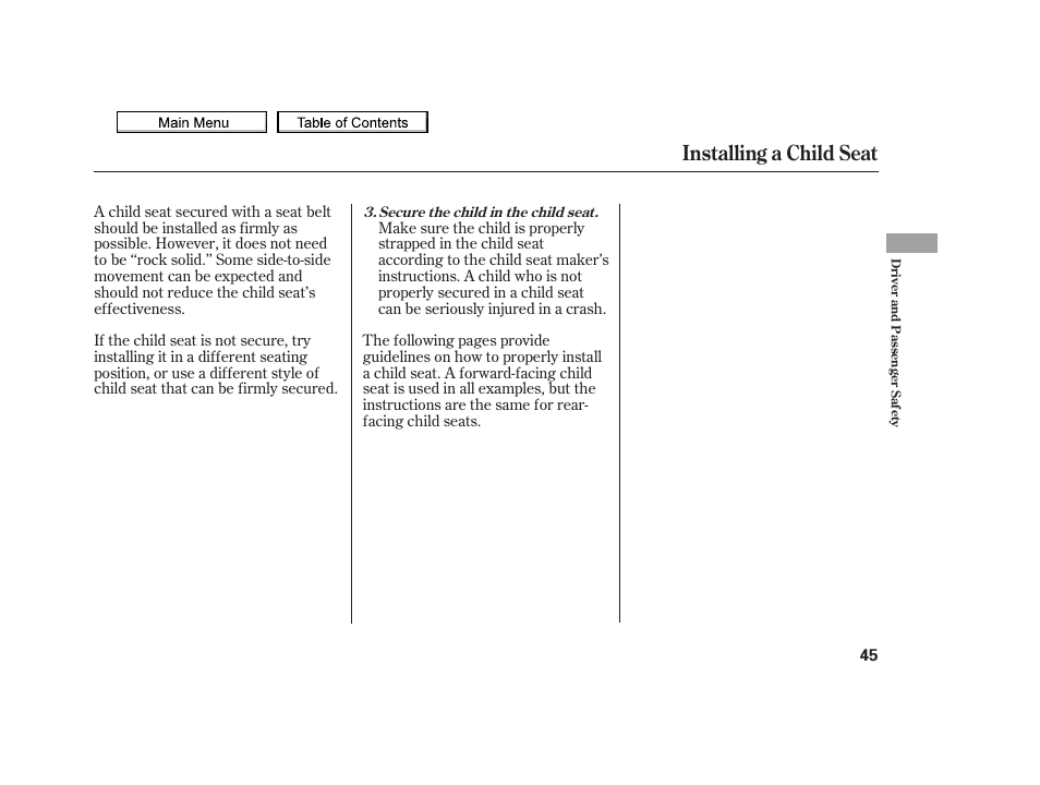 Installing a child seat, 2010 tsx | Acura 2010 TSX User Manual | Page 48 / 524