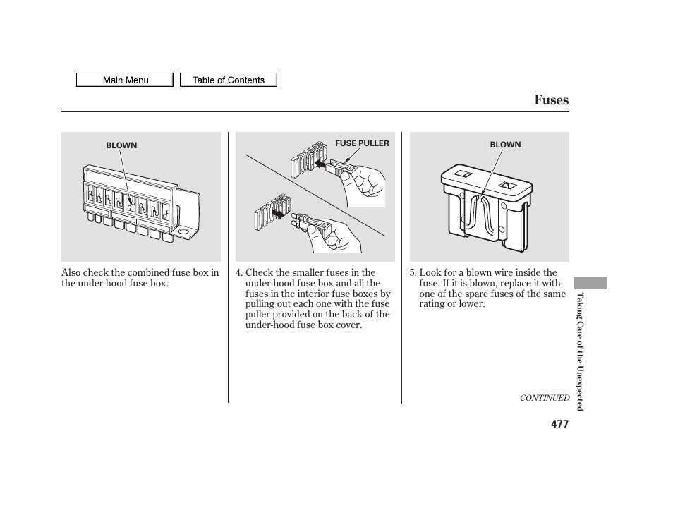 Fuses, 2010 tsx | Acura 2010 TSX User Manual | Page 480 / 524