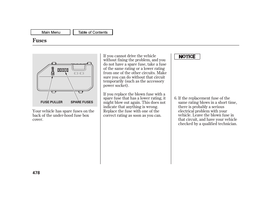 Fuses | Acura 2010 TSX User Manual | Page 481 / 524