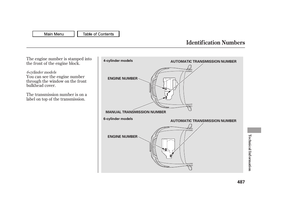 Identification numbers, 2010 tsx | Acura 2010 TSX User Manual | Page 490 / 524