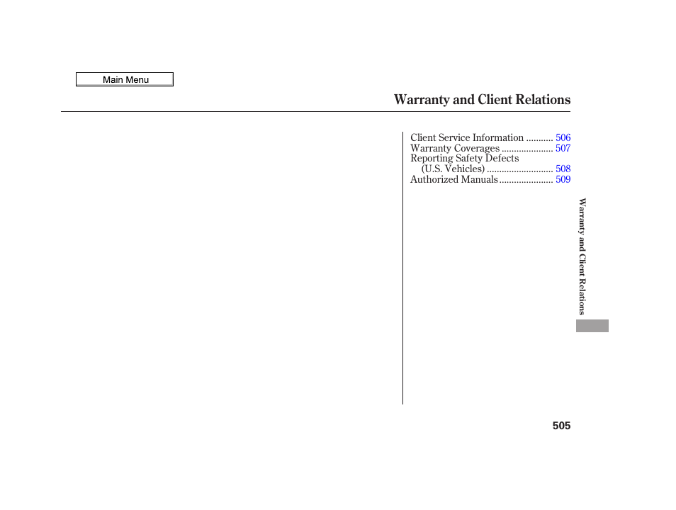 Warranty and client relations, 2010 tsx | Acura 2010 TSX User Manual | Page 508 / 524