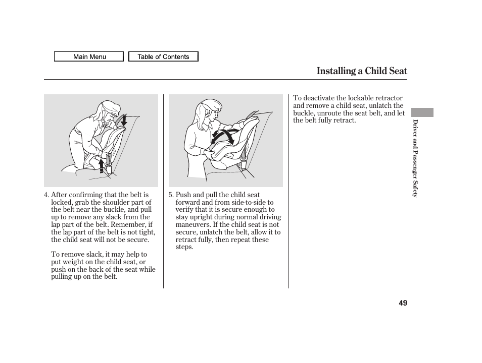 Installing a child seat, 2010 tsx | Acura 2010 TSX User Manual | Page 52 / 524