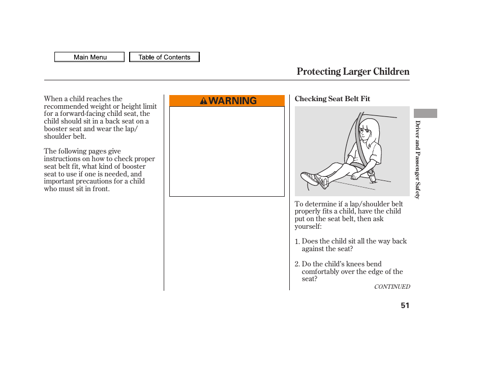 Protecting larger children, 2010 tsx | Acura 2010 TSX User Manual | Page 54 / 524