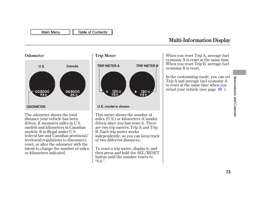 Multi-information display, 2010 tsx | Acura 2010 TSX User Manual | Page 76 / 524