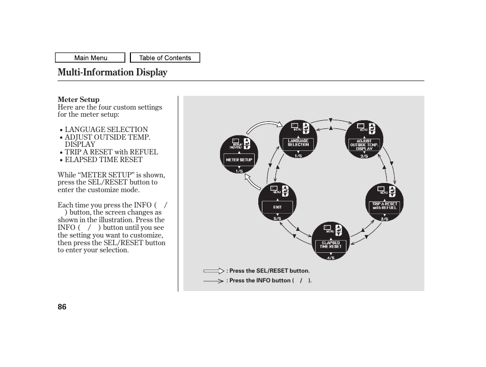 Multi-information display | Acura 2010 TSX User Manual | Page 89 / 524