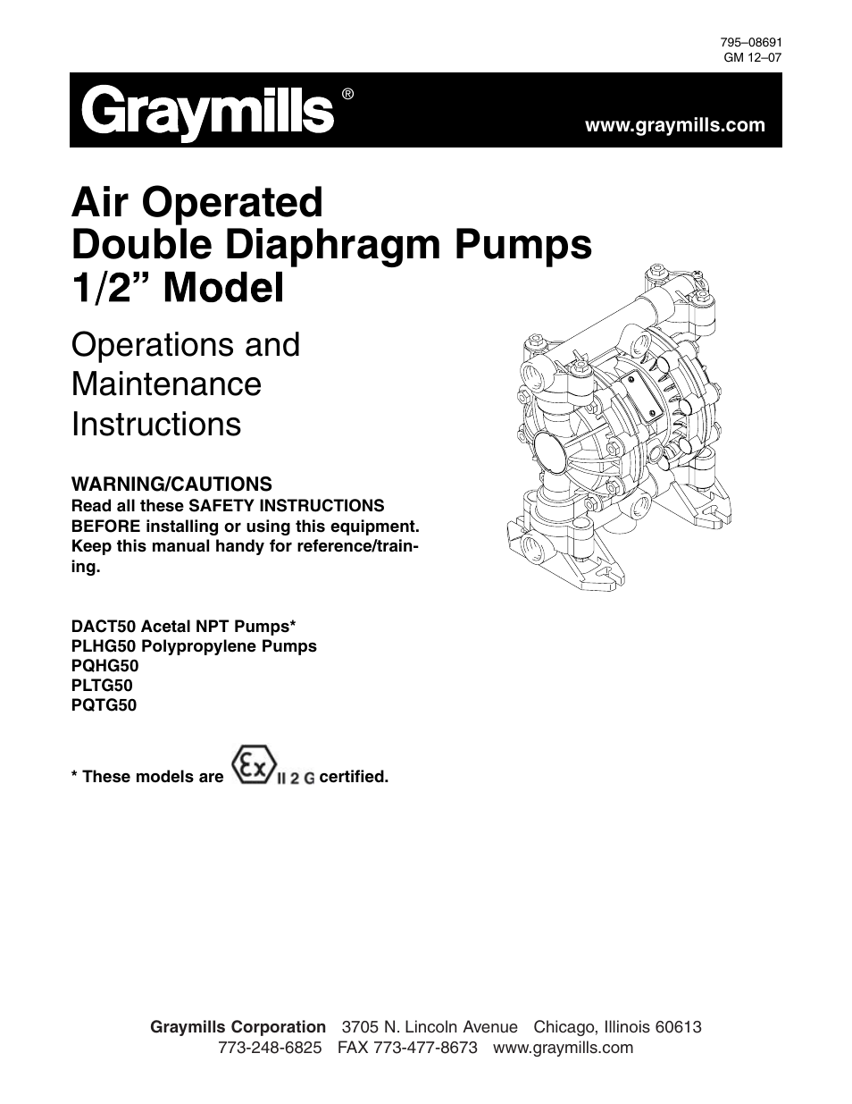 Graymills DDP .5' Pump User Manual | 20 pages