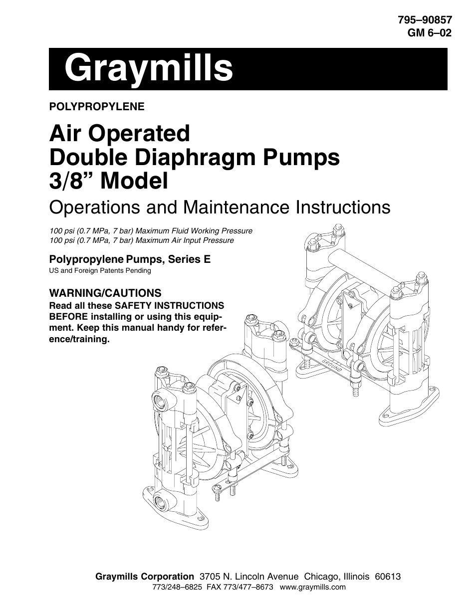 Graymills DDP .375' Pump OMI User Manual | 32 pages